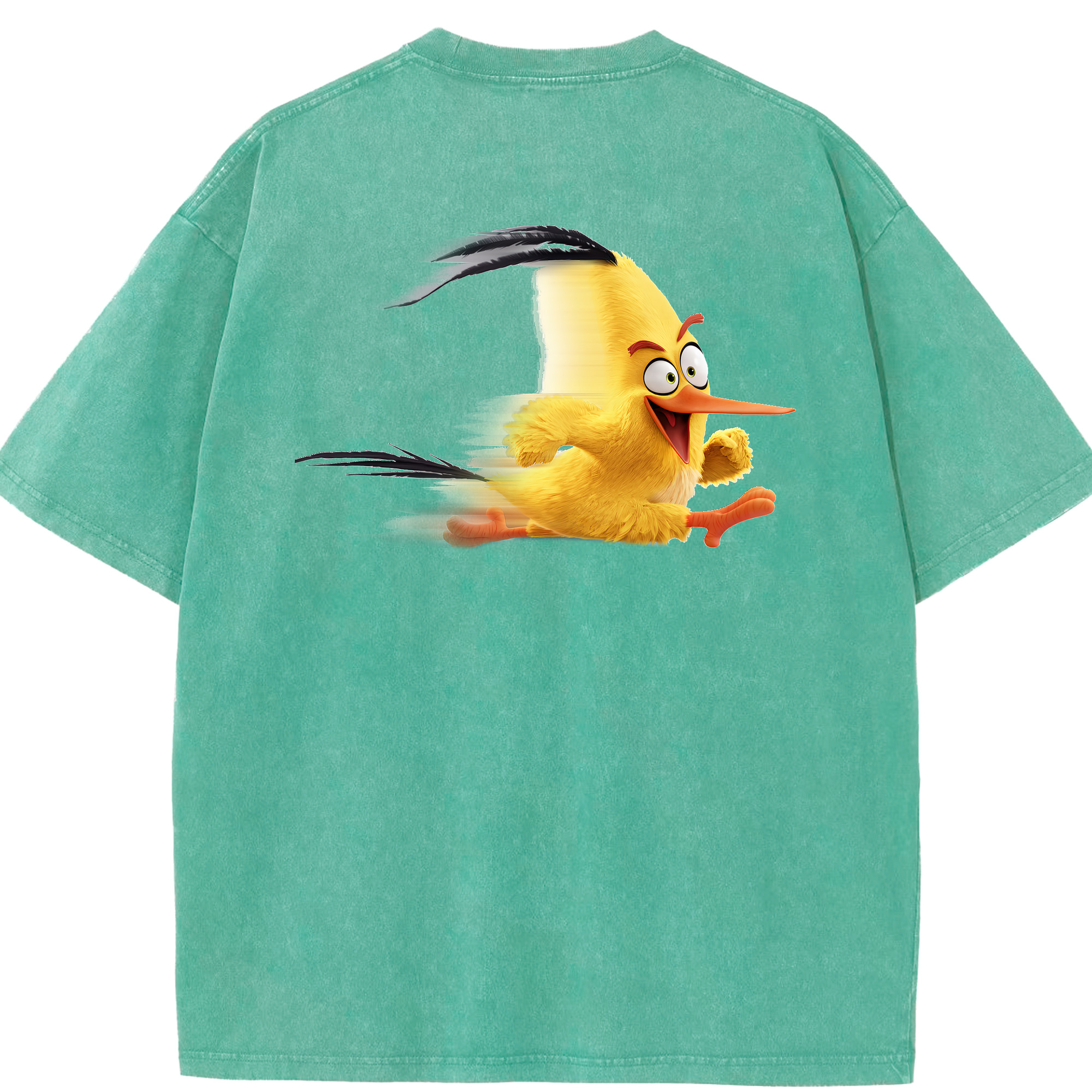 （画像用） Angry Birds アングリーバード 綿100% ヴィンテージ風 半袖Tシャツ（背面プリント）